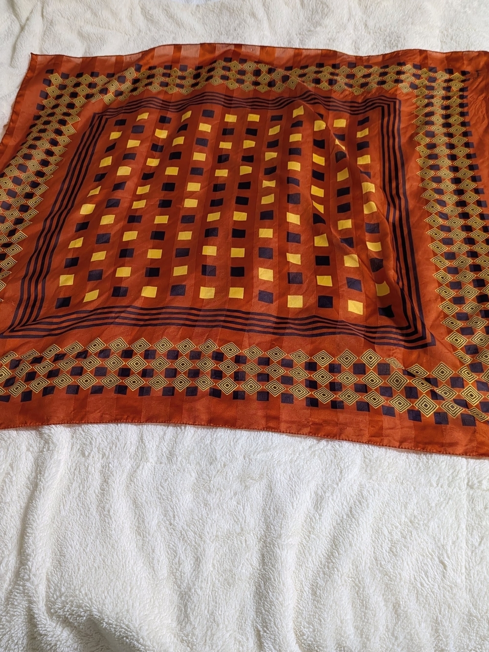 Vintage Symphony Silk Scarf-Italy-Free Shipping